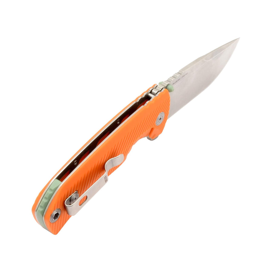 SOG FLK Tellus Daily Outdoor Full-Sized Frame Lock Folding Knife| GRN Handle | CRYO 440C Stainless Steel Blade | Reversible Pocket Clip, Blaze, Blister Pack