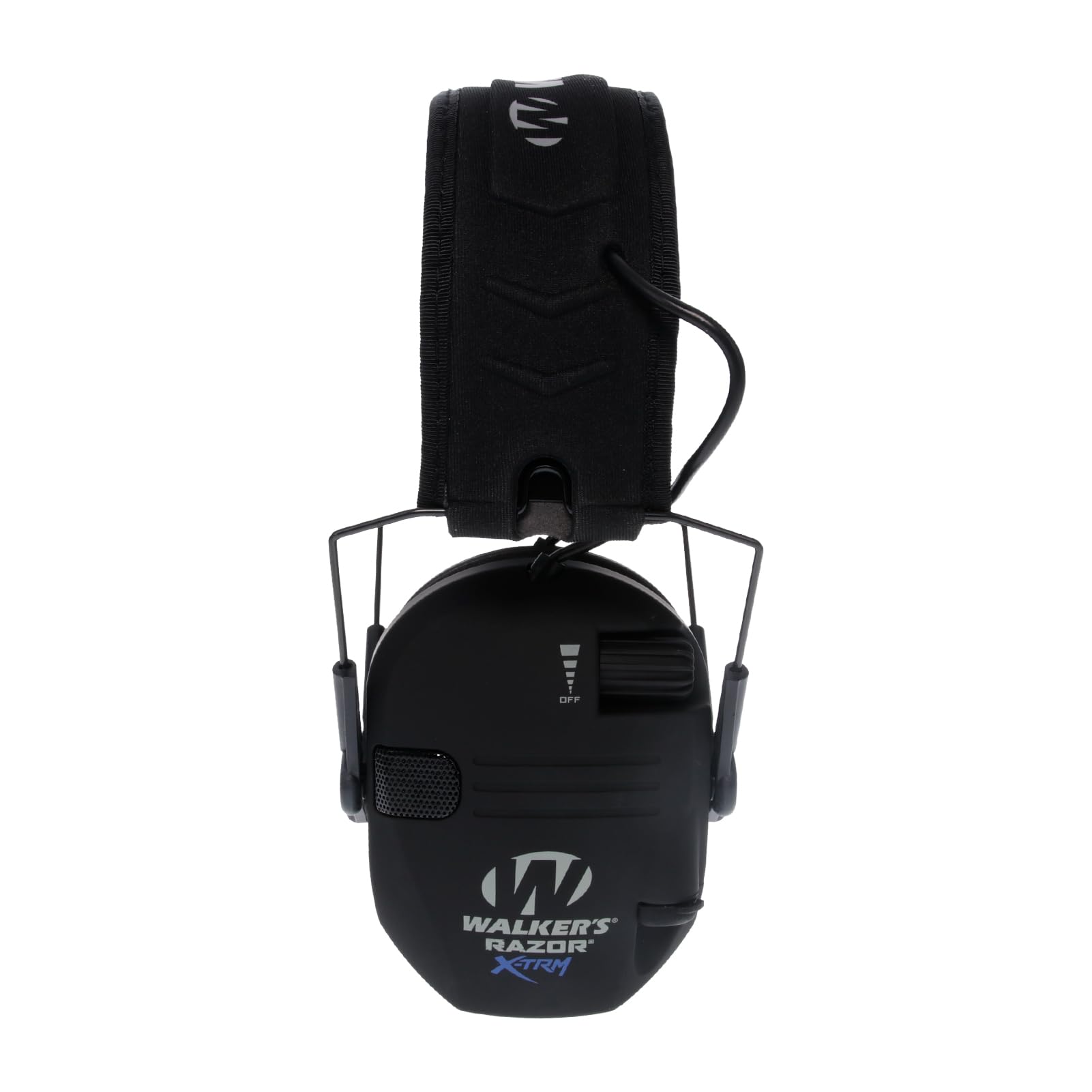 Walker's Noise-Cancelling Razor Slim X-TRM Sound-Enhancing Hunting Gun Range Shooting Electronic Earmuffs with Cooling Pads, Moisture Wicking Headband & 2 AAA Batteries, Black