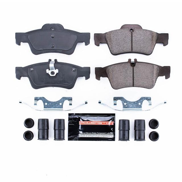 Power Stop Z23-986 Z23 Evolution Sport Rear Carbon Fiber Infused Ceramic Brake Pads with Hardware