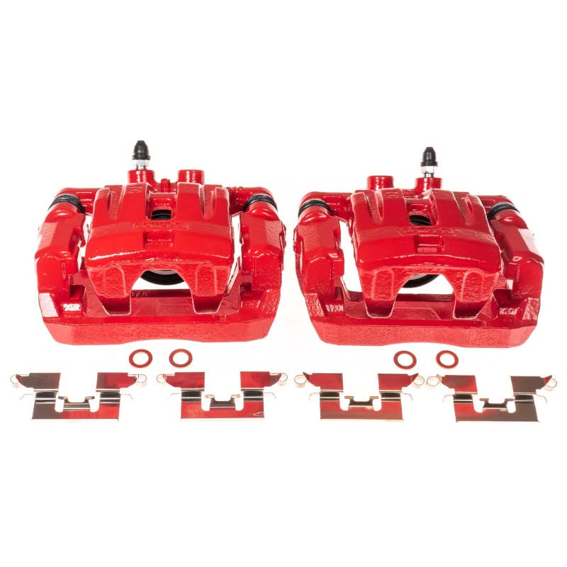 Power Stop S5042 Rear Pair of High-Temp Red Powder Coated Calipers For Ford Edge 2007-2010, Lincoln MKX 2007-2010, Mazda CX-7 2007-2012 [Model Specific]