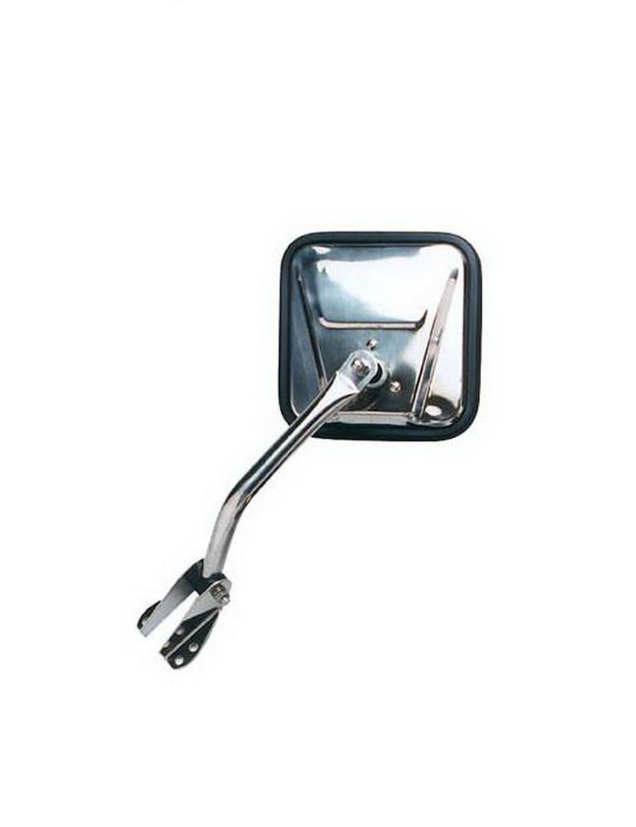 Jeep CJ CIPA 44550 OE Style Manual Stainless Steel Replacement Driver Side Mirror BLACK, Medium
