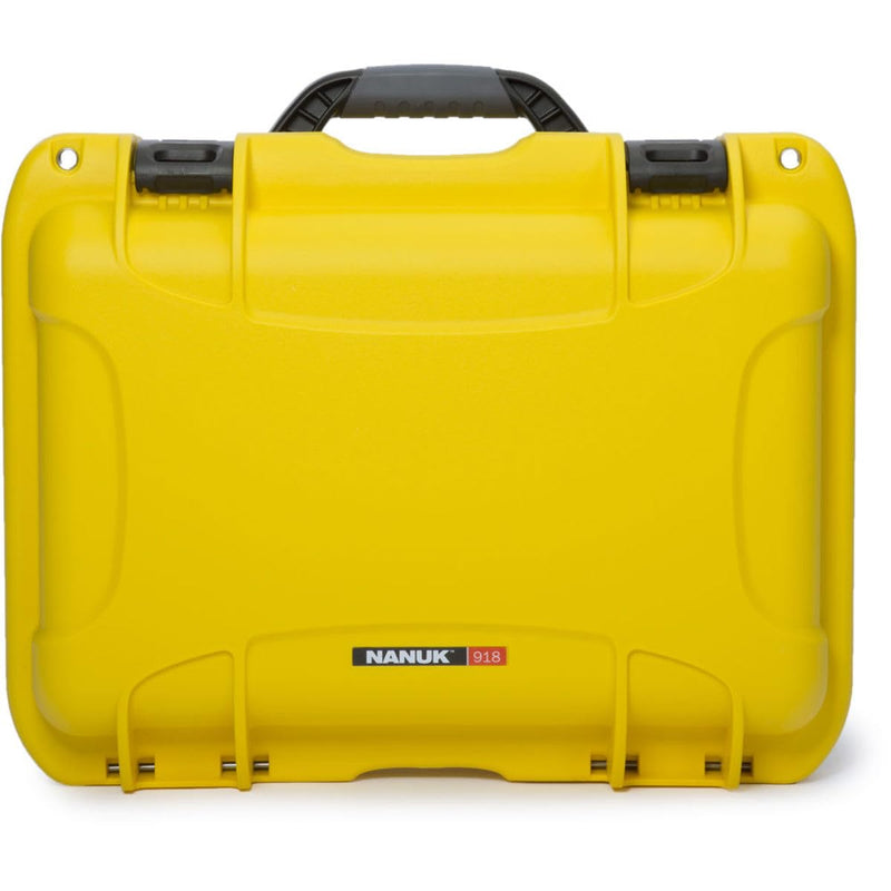 Medium Nanuk 918 Waterproof Hard Case with Foam Insert 16.9" x 12.9" x 9.3" Yellow