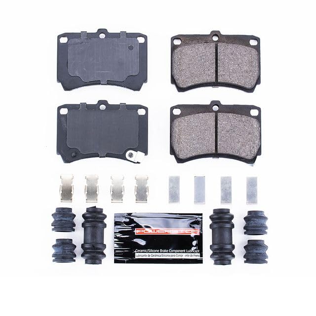 Power Stop Z23-466 Z23 Evolution Sport Carbon Fiber Infused Ceramic Brake Pads with Hardware For Ford Aspire, Ford Escort, Kia Rio, Mazda 323, Mazda Protege, Mercury Tracer [Model Specific]
