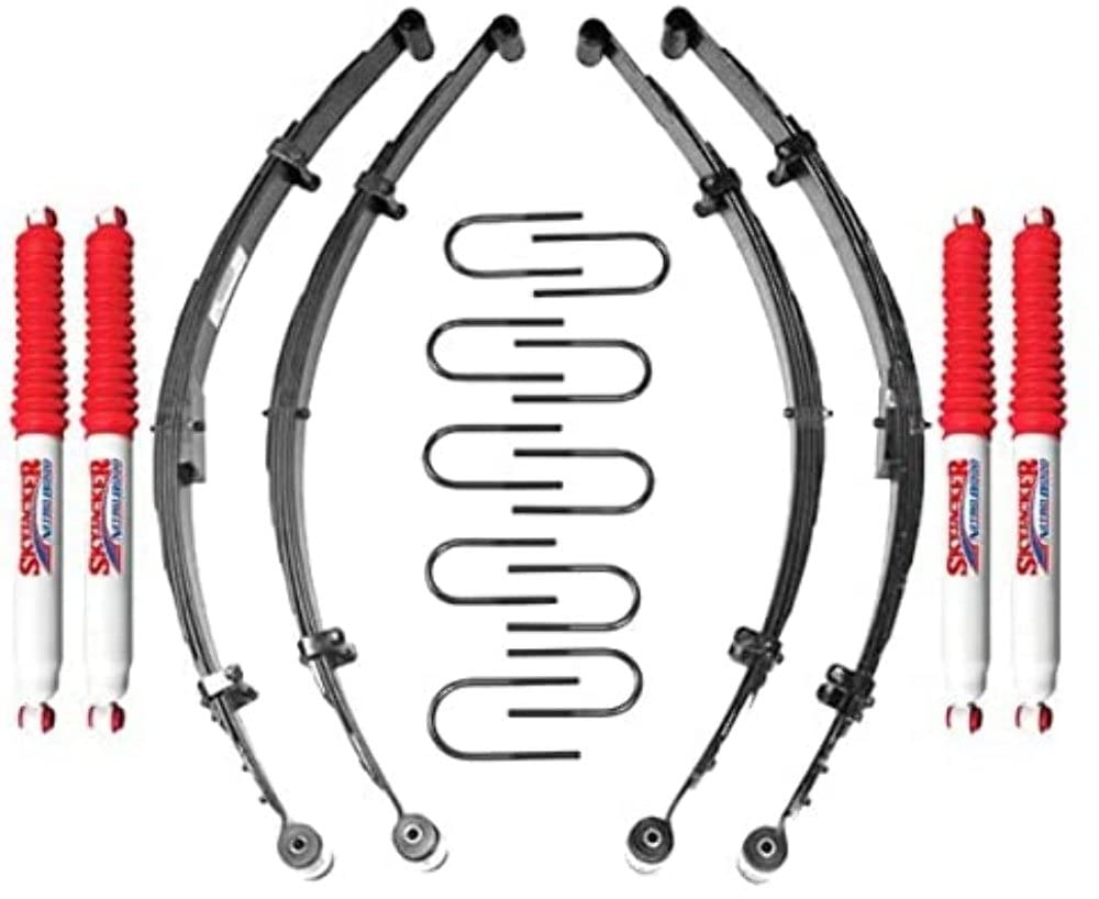 Suspension Lift Kit w/Shock Skyjacker S20K-N Incl. Front Leaf Springs 2 in. Lift Front/Rear U Bolt Kits Front/Rear Spring Bushing Kits Nitro Shocks