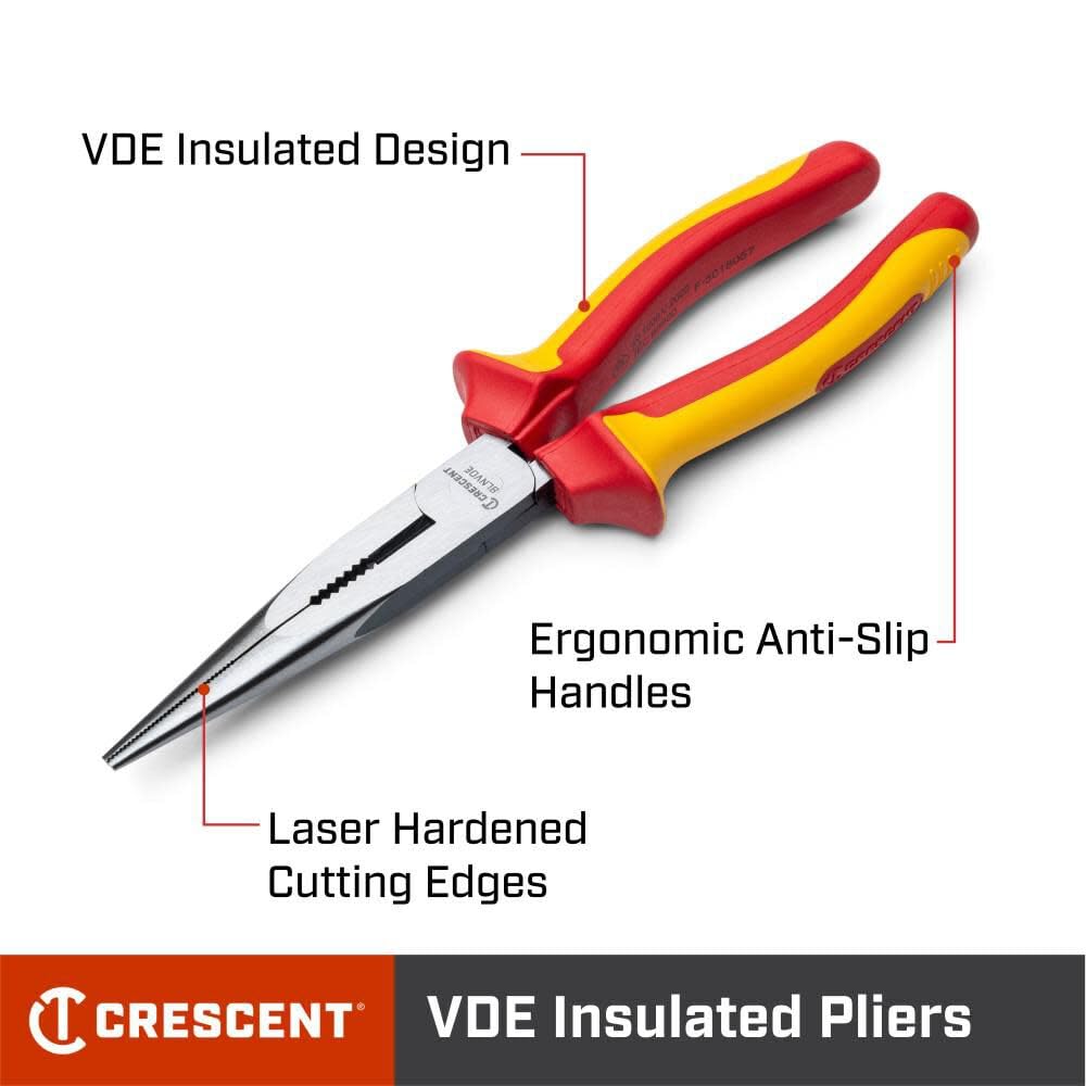 8" Long Nose CRESCENT Vde Plier (8LNVDE)