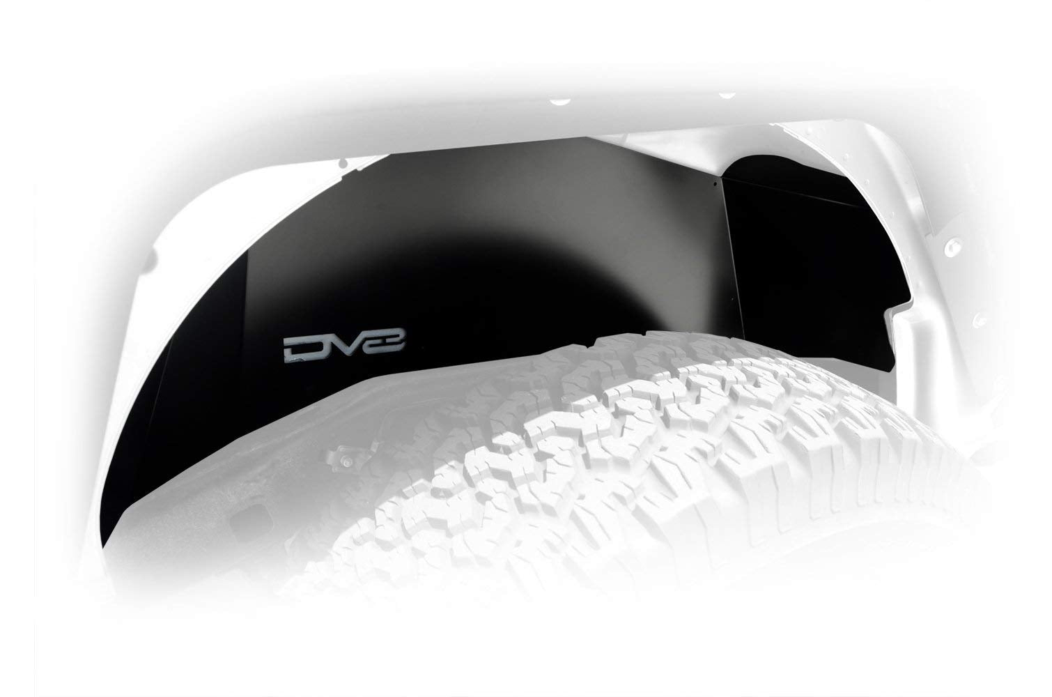 INFEND-01RB | DV8 Offroad | Inner Fender Liner for 07-18 Wrangler JK | Rear Wheel Wells | Aluminum Construction | Black Powder Coat