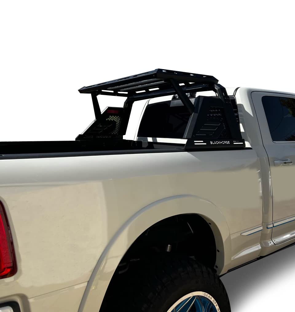 Black Horse Armour II W/Basket Kit Roll Bar Bk Compatiblewith 00-23 Ram 2500/3500 01-23 Silverado 2500/3500 HD 00-23 F-150 17-23 Titan 01-23 Sierra 1500 07-23 Tundra 01-23 GMC Sierra 1500/2500 HD