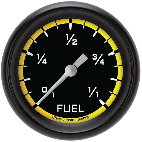 AX309YBPF Classic Instruments AutoCross Yellow 2-5/8" Fuel Gauge