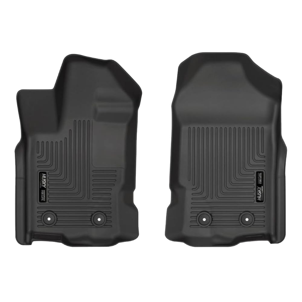 Weatherbeater Husky Liners Floor Mats | Fits 2019-2024 Ford Ranger, SUPERCREW & SUPERCAB ONLY | Front Row, 2-pc Black - 13411