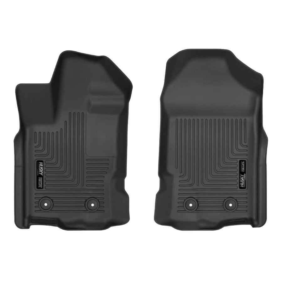 Weatherbeater Husky Liners Floor Mats | Fits 2019-2024 Ford Ranger, SUPERCREW & SUPERCAB ONLY | Front Row, 2-pc Black - 13411