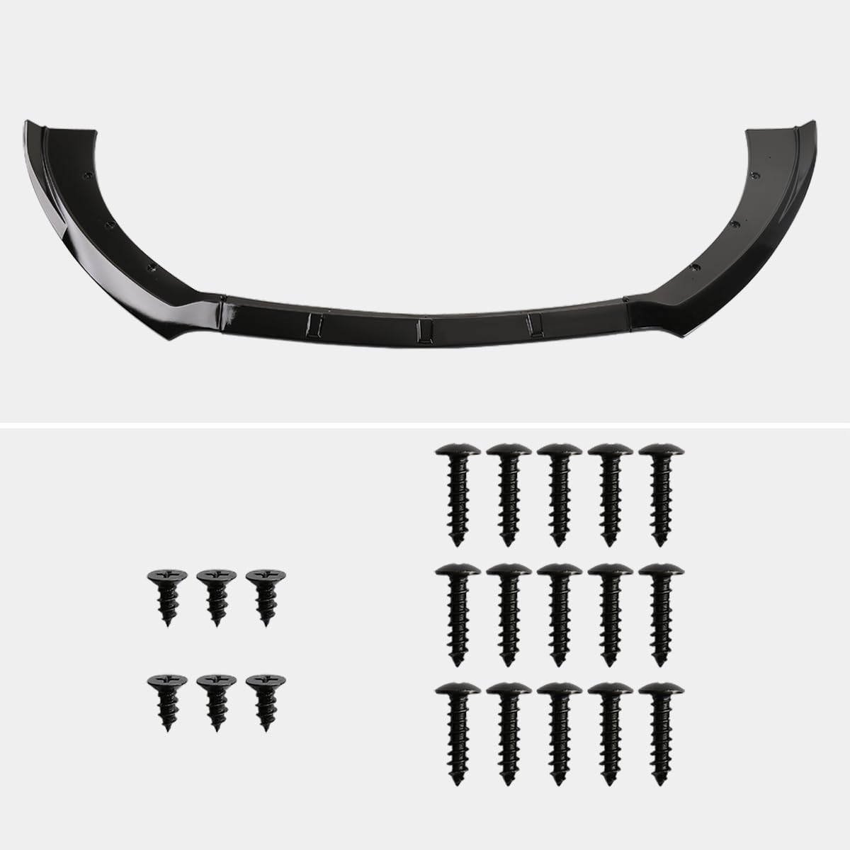 Front Bumper Lip Spoiler Splitter Spec-D Tuning Glossy Black 3PC Compatible with 2015-2020 Ford Mustang