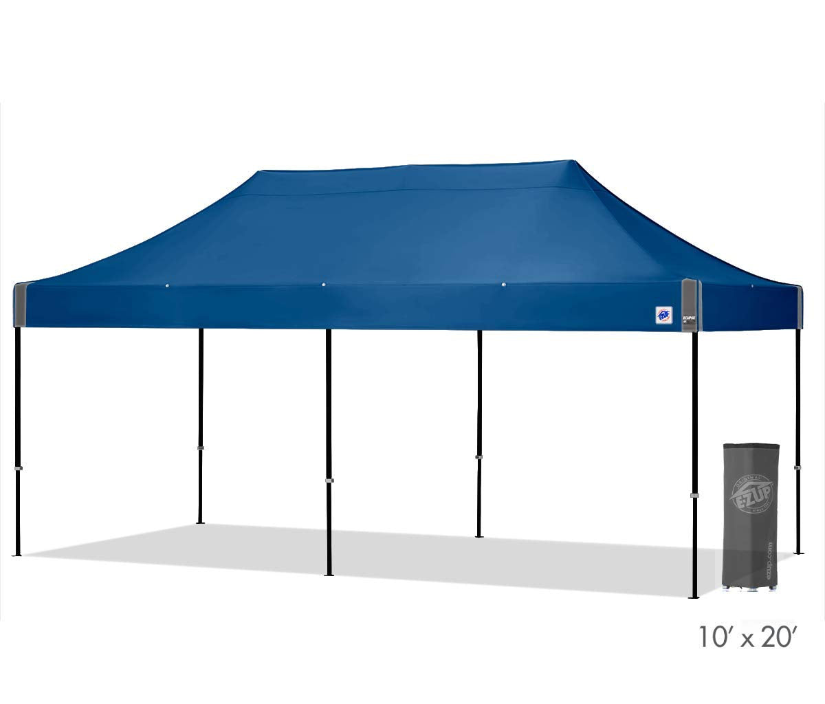 E-Z UP Instant Shelter Eclipse Canopy, 10' x 20', Black Steel Frame and Professional Grade Royal Blue Top