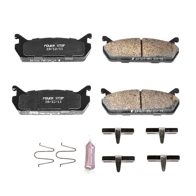 Power Stop Z23-458 Z23 Evolution Sport Carbon Fiber Infused Ceramic Brake Pads with Hardware For Ford Escort, Mazda 323, Mazda Miata, Mazda Protege, Mercury Tracer [Model Specific]