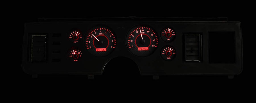 Dakota Digital VHX-79F-MUS-K-R Analog Dash Gauge System Compatible with 1979-86 Ford Mustang Black Alloy Red Backlighting