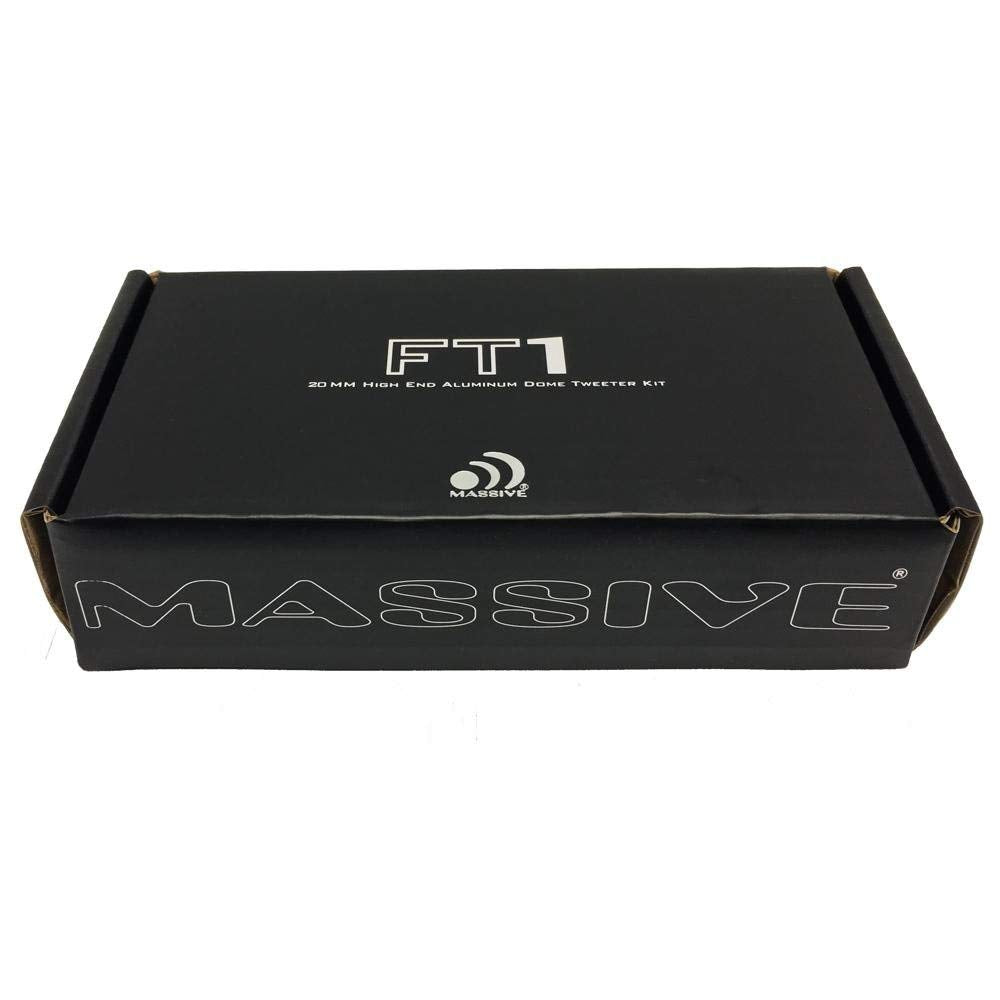 Massive Audio 25mm Aluminum Horn Tweeter FT1 | 4 Ohm | 120W RMS / 300W Peak | High Output Car Tweeters | Loud & Clear Sound for Custom Car Audio Systems