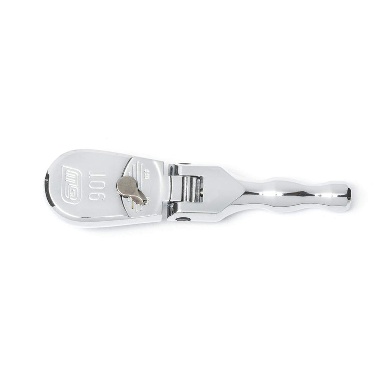 3/8" Drive GEARWRENCH 90 Tooth Full Polish Stubby Flex Teardrop Ratchet - 81212T, Multi