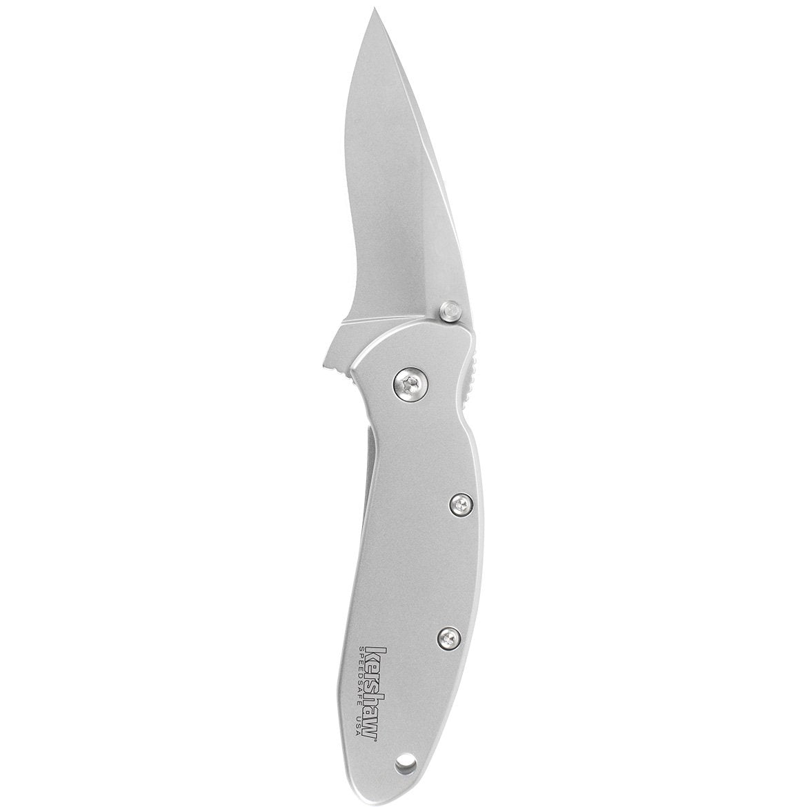 Kershaw Pocket Knife Scallion (1620FL); 2.4 420HC Stainless Steel Blade and 410 Steel Handle, Featuring SpeedSafe Assisted Opening, Flipper, Lanyard Hole, Secure Frame Lock and Tip Lock; 2.9 OZ.,Small