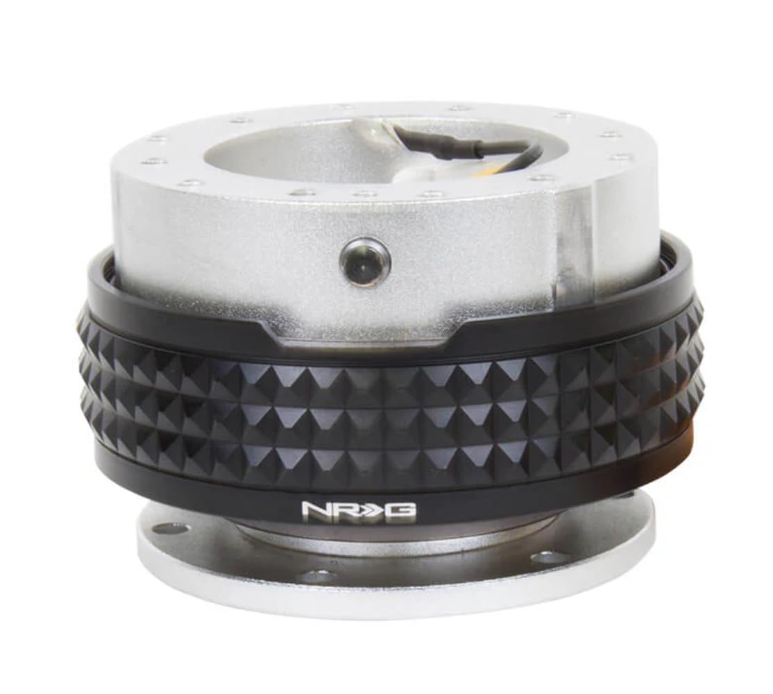 NRG Innovations Gen 2.1 NRG-SRK-210SL-BK Steering Wheel Quick Release Adapter Kit, 6x70 and 6x74mm Bolt Patterns, Silver Body/Black Pyramid Ring