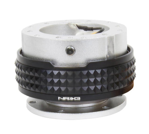 NRG Innovations Gen 2.1 NRG-SRK-210SL-BK Steering Wheel Quick Release Adapter Kit, 6x70 and 6x74mm Bolt Patterns, Silver Body/Black Pyramid Ring