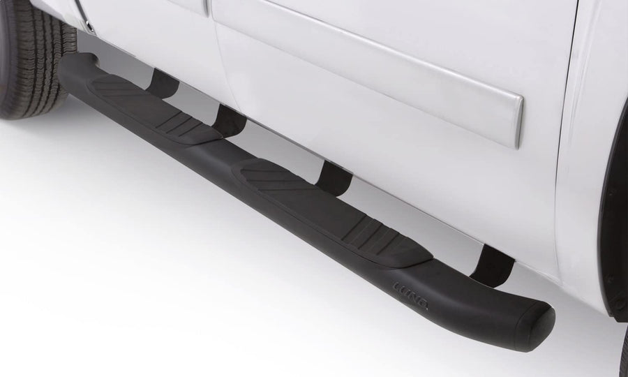 Lund Black Composite 5" Oval Bent Nerf Bars for 2007-2018 Silverado/Sierra 1500, 2500HD, 3500HD Extended Cab (Excluding 2011-2018 Diesels)