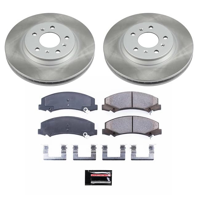 POWERSTOP KOE1437 Autospecialty Front Replacement Brake Kit OE Brake Rotors and Ceramic Brake Pads For 2006-2011 Buick Lucerne V6 | 2006-2016 Chevy Impala [Old Body Style] | 2006 2007 Monte Carlo