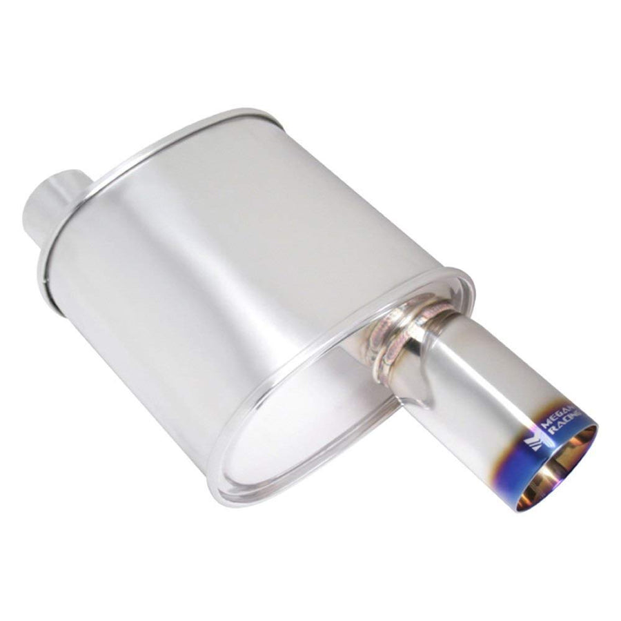 Megan Racing 3" MR-MU-FRT-T-VO Muffler/Pipe 3.5" Single Burnt Roll Tip