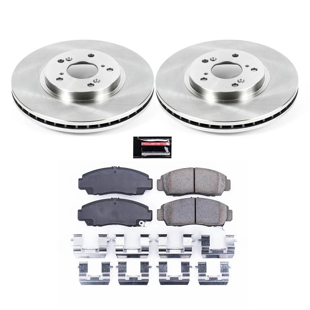 POWERSTOP Autospecialty KOE2292 Front Replacement Brake Kit-OE Brake Rotors & Ceramic Brake Pads For Acura CL TL TSX Honda Accord [Application Specific]