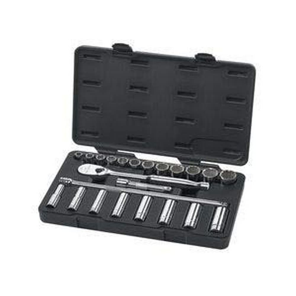 23 Pc. GEARWRENCH 1/2" Drive 6 Pt. Standard & Deep Mechanics Tool Set, SAE - 80707