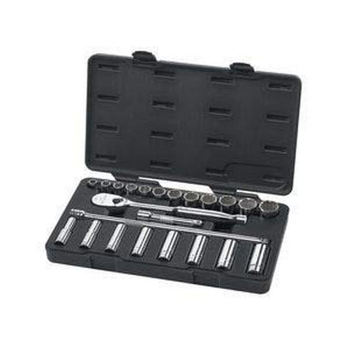 23 Pc. GEARWRENCH 1/2" Drive 6 Pt. Standard & Deep Mechanics Tool Set, SAE - 80707
