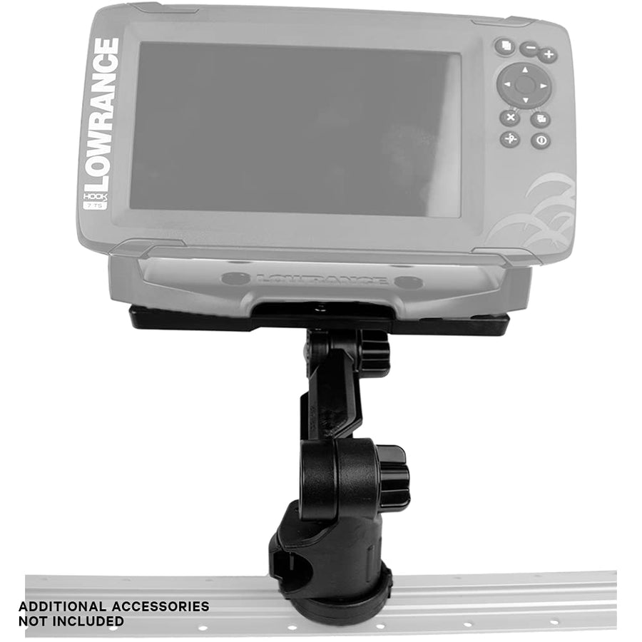 LockNLoad YakAttack Fish Finder Mount | Adjustable Kayak Track Mount System | Secure Sonar Holder for Garmin, Lowrance & Raymarine | Fits Most Kayak Rails | Accessories for Fishing Yak Attack