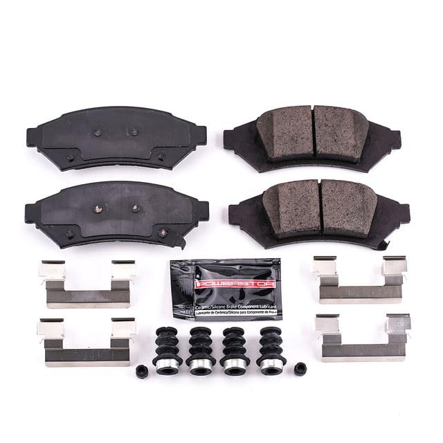 Power Stop Z23-1000 Z23 Evolution Sport Carbon Fiber Infused Ceramic Brake Pads with Hardware For Pontiac Grand Prix 2004 [Model Specific]