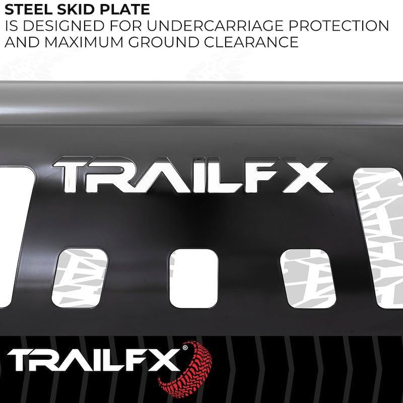 B0029B TrailFX Bull Bar Fits Chevrolet Colorado 2015-2022 Tubular 3 Inch Black Powder Coated Steel, with Skid Plate, Holes for Optional Lighting
