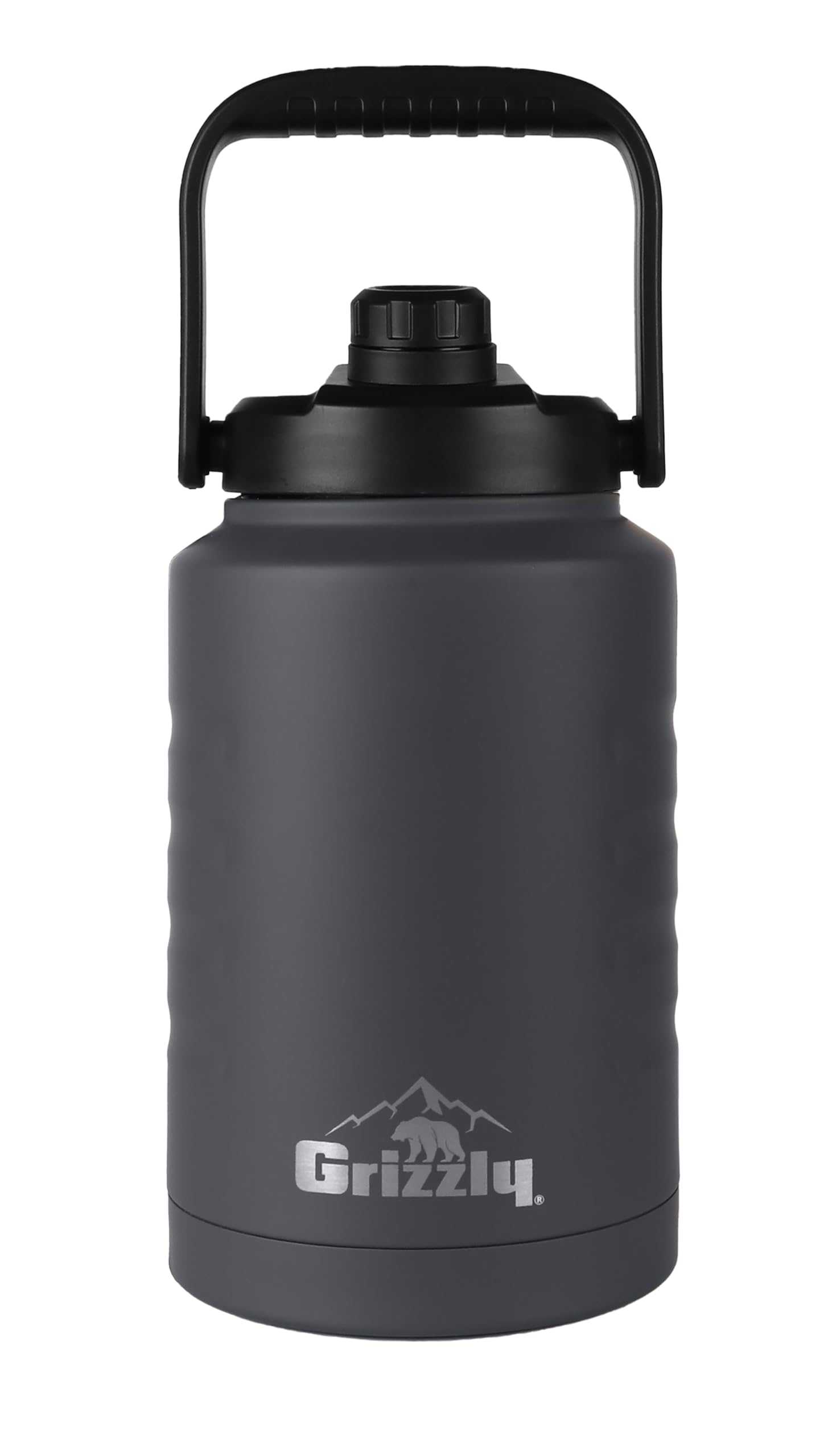 128oz Grizzly Water Bottle | Vacuum Insulated | Stainless Steel | For Gym Hiking Beach Camping Sports | All day hydration | Stealth Gray