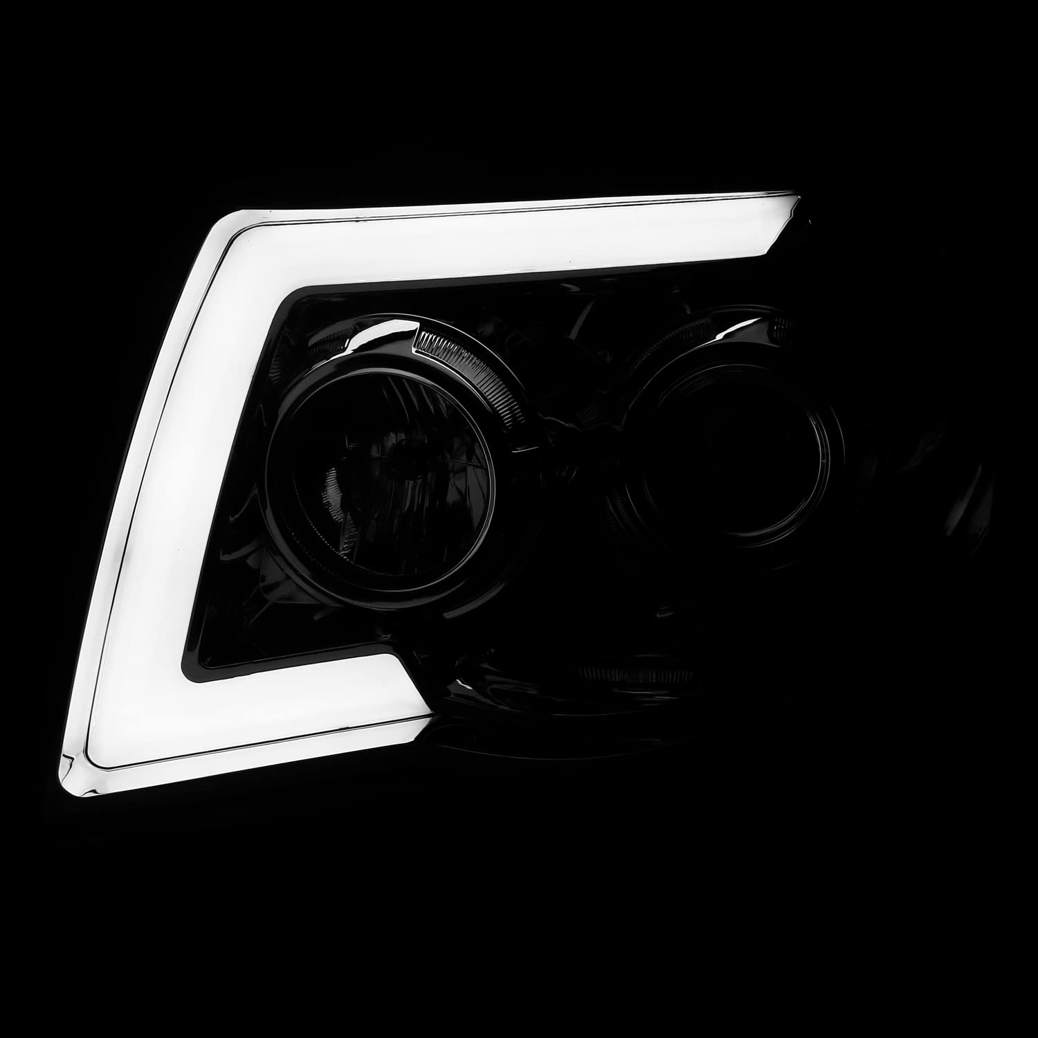 LED Tube Projector Headlights SPEC-D TUNING with Sequential Switchback Signal Compatible with 2005-2011 Toyota Tacoma, Left + Right Pair Headlamps Assembly