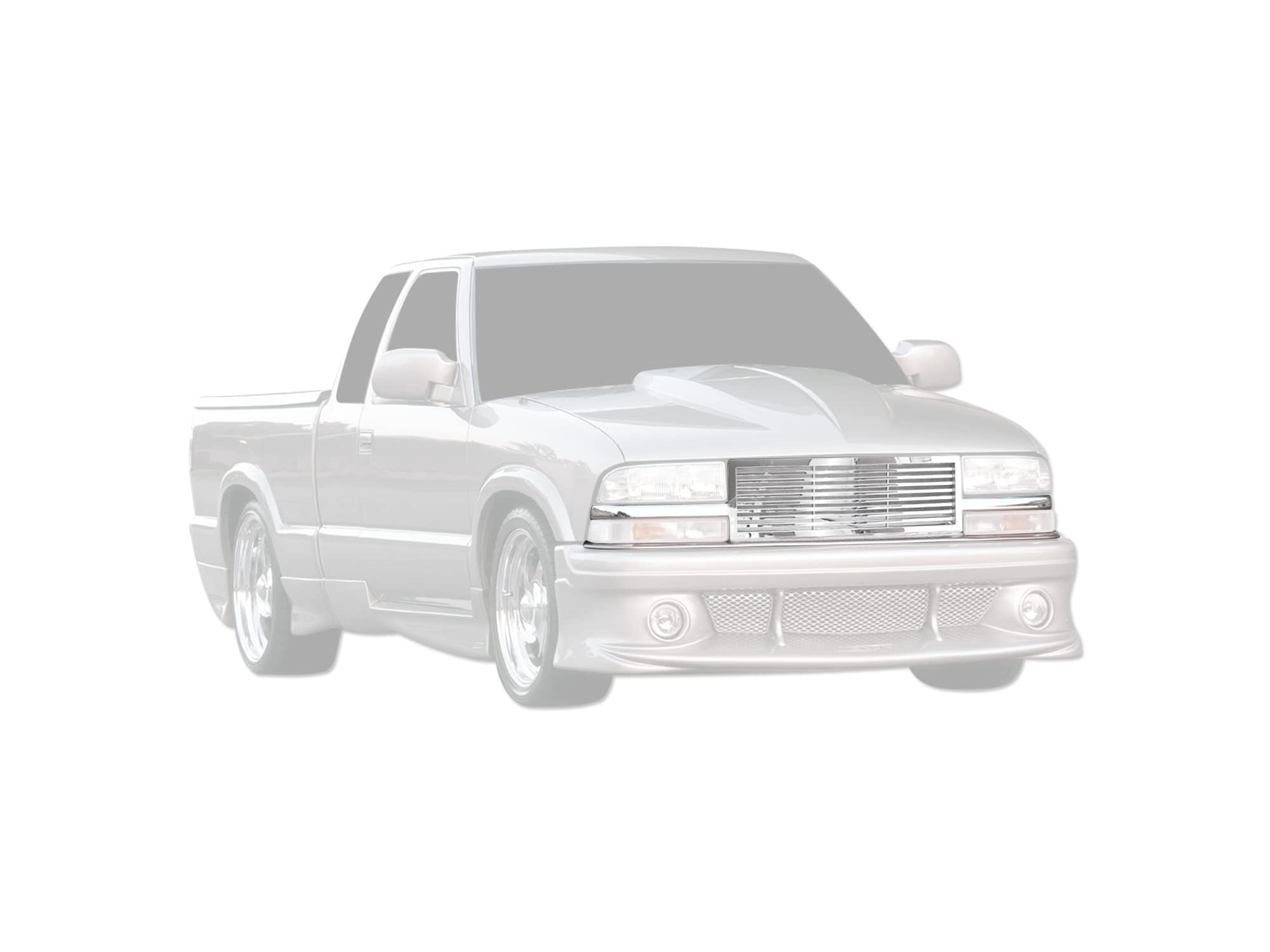 7147010 Armordillo USA Horizontal Front Hood Grille - Chrome Fits 1998-2004 Chevy Blazer