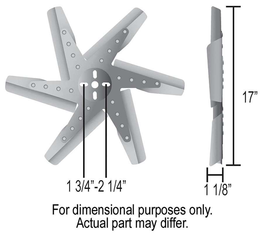 19817 Derale 17" High Performance Aluminum Flex Fan Standard Rotation