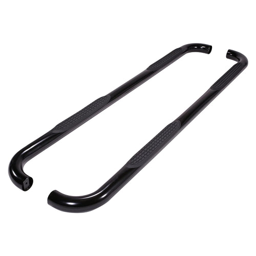 3 Inch Round TrailFX A0054B Nerf Bars Fits 2019-2025 Ram 1500 Quad Cab Black Powder Coated Steel Side Steps with Step Pads Curved Rocker Panel Mount Set of 2