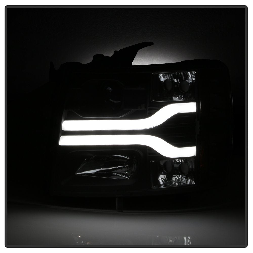 Chevy Silverado 1500 07-13 / 2500HD/3500HD 07-14 Spyder Auto 5083609 Version 3 Projector Headlights - LED DRL - Black