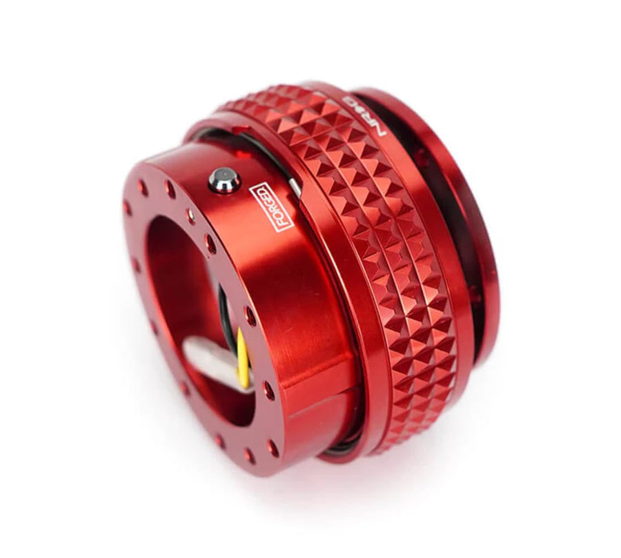 NRG Innovations Gen 2.1 NRG-SRK-210RD-RD Race Steering Wheel Quick Release Kit Adapter, Red Body/Minty Fresh Pyramid Ring