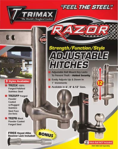 6" Trimax TRZ6PB Black Powder Coat Drop Hitch