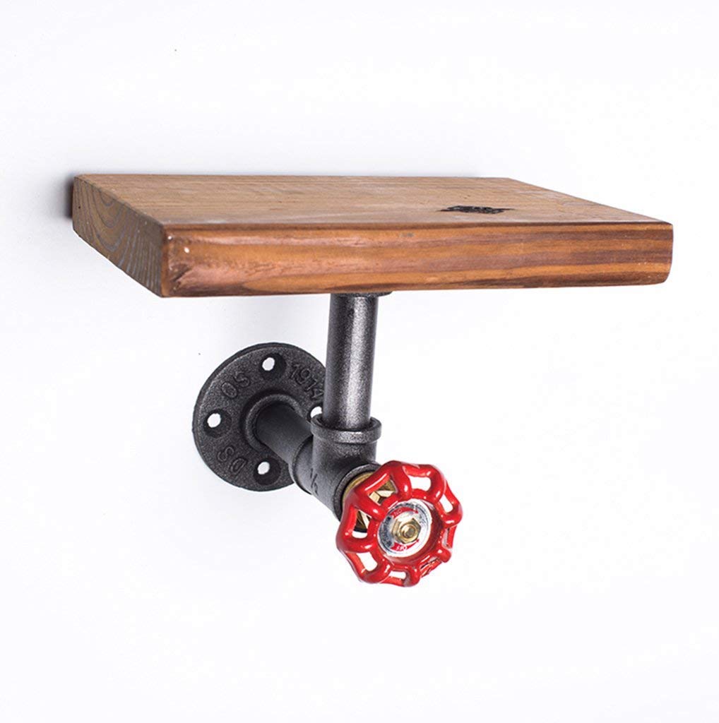 YIMJ Water Pipe Rack Coat Rack Industrial Wind Creative Wall Decoration Solid Wood Flower Stand, B
