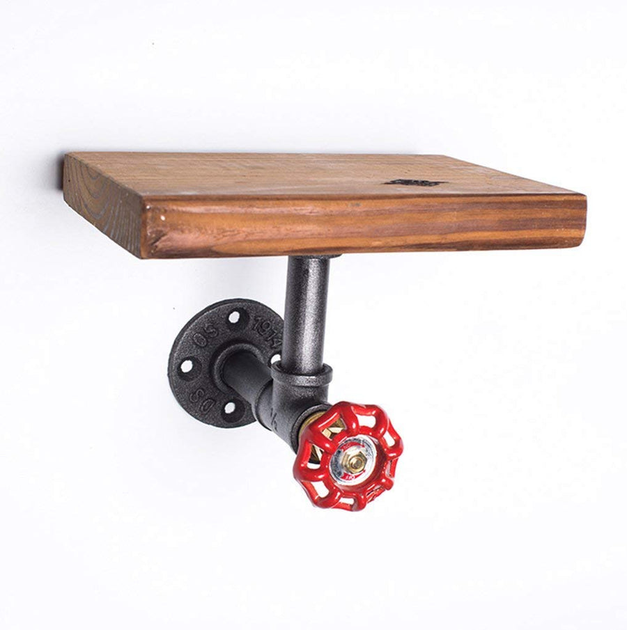 YIMJ Water Pipe Rack Coat Rack Industrial Wind Creative Wall Decoration Solid Wood Flower Stand, B