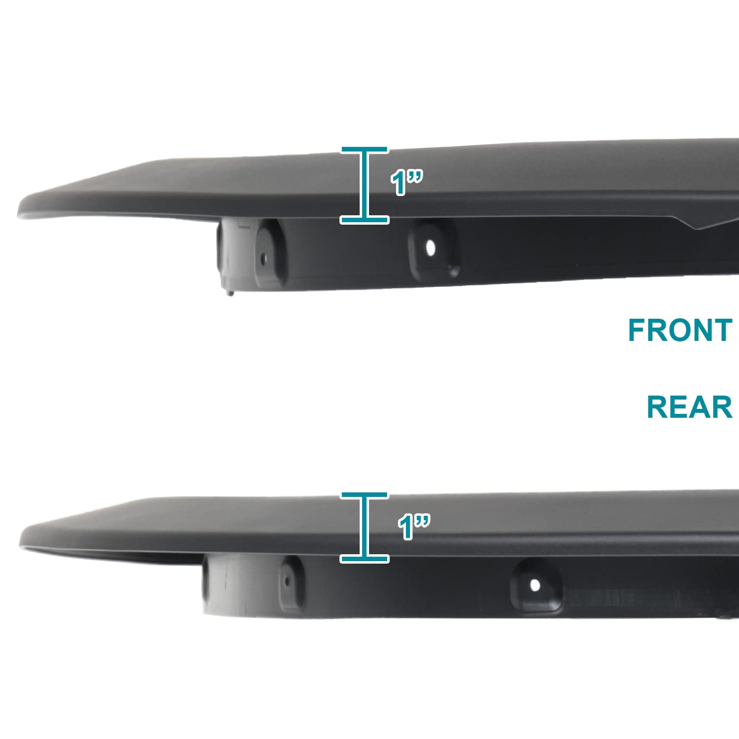 4PC Spec-D Tuning Front + Rear Factory Style Bolt On Black Fender Flares Compatible with 2019-2021 Dodge Ram 1500