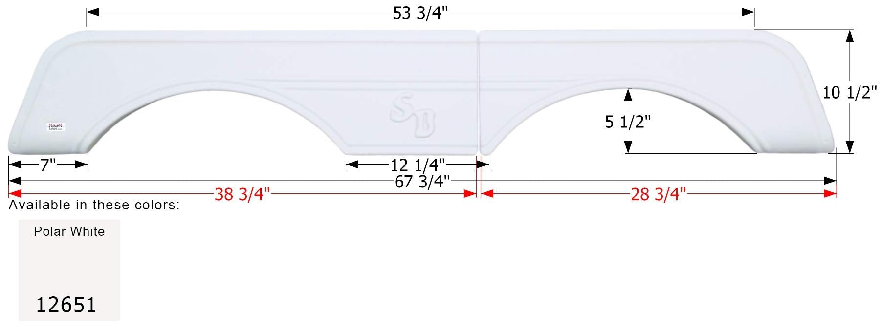 Fender Skirt ICON, Tandem, Sunnybrook, FS2651, Polar White