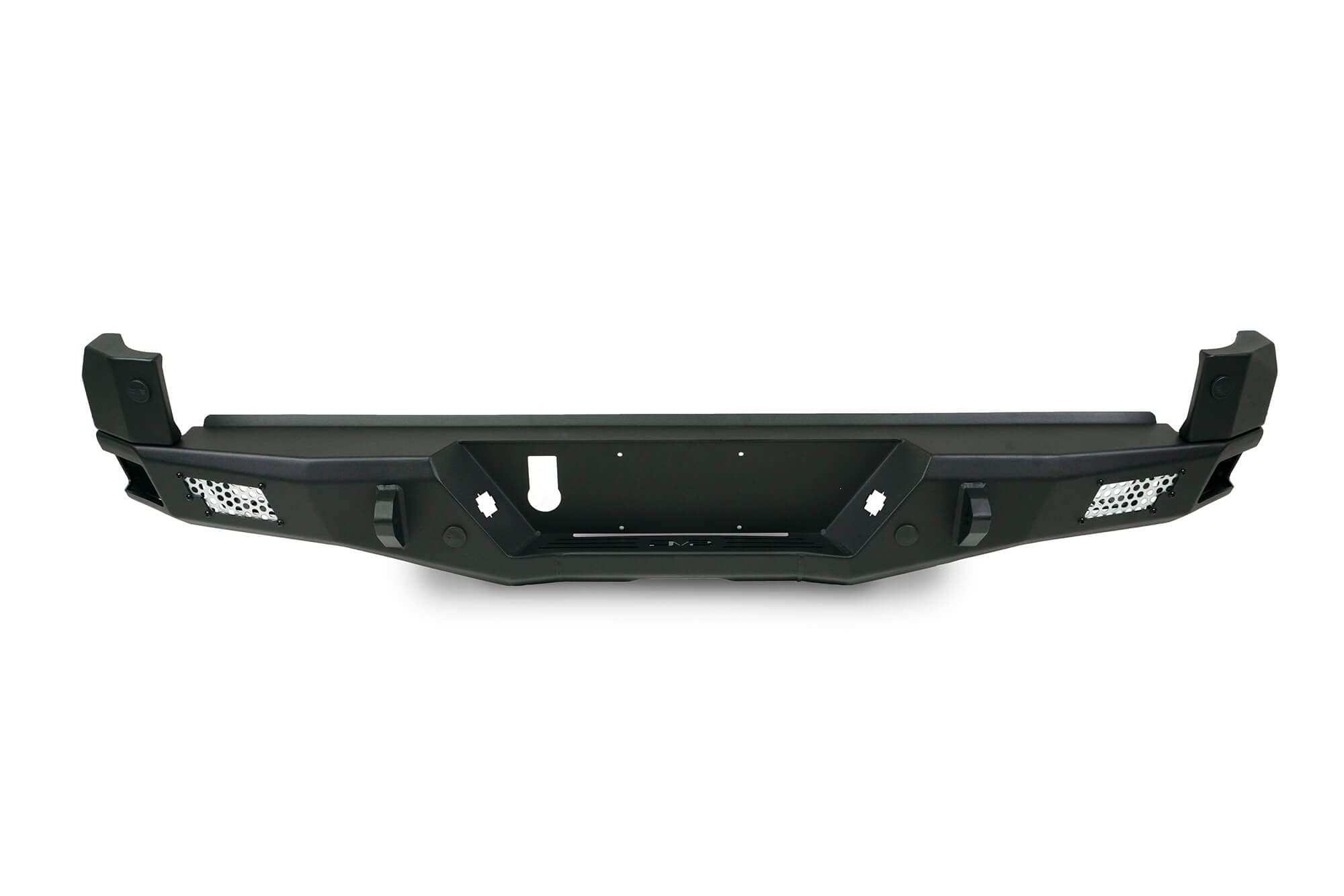 MTO Series Rear Bumper for Tacoma 2016 - Current | DV8 Offroad | Corner Side Steps | Auxiliary Light Mounts | Paintable Mesh Panels | Works with Sensors | Compatible with OEM Tow Package | RBTT1-04