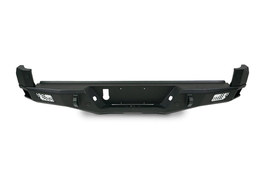 MTO Series Rear Bumper for Tacoma 2016 - Current | DV8 Offroad | Corner Side Steps | Auxiliary Light Mounts | Paintable Mesh Panels | Works with Sensors | Compatible with OEM Tow Package | RBTT1-04