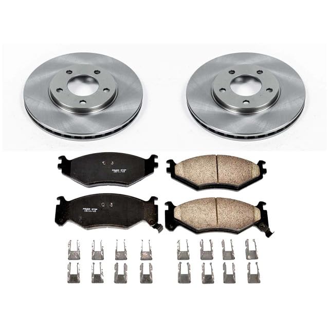 Power Stop KOE4975 Front Replacement Brake Kit-OE Brake Rotors & Ceramic Brake Pads For Chrysler Town & Country, Dodge Caravan, Dodge Grand Caravan [Model Specific]