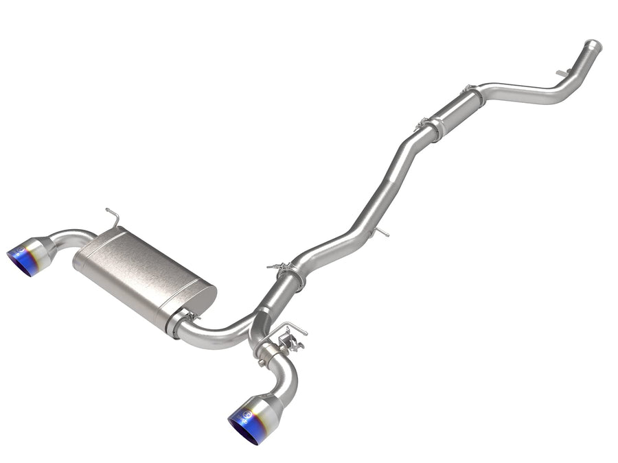 Takeda aFe Power 49-36050-L 3 IN to 2-1/2 IN 304 Stainless Steel Cat-Back Exhaust System w/Blue Tip, fits Toyota GR Supra (A90) 2021 L4-2.0L (t)