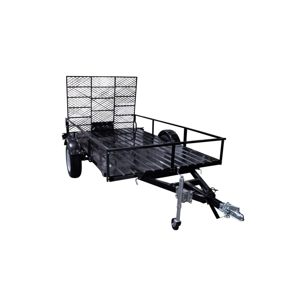 6 ft. DK2 x 10 ft. Single Axle Black UV Powder Coated Open Rail Trailer