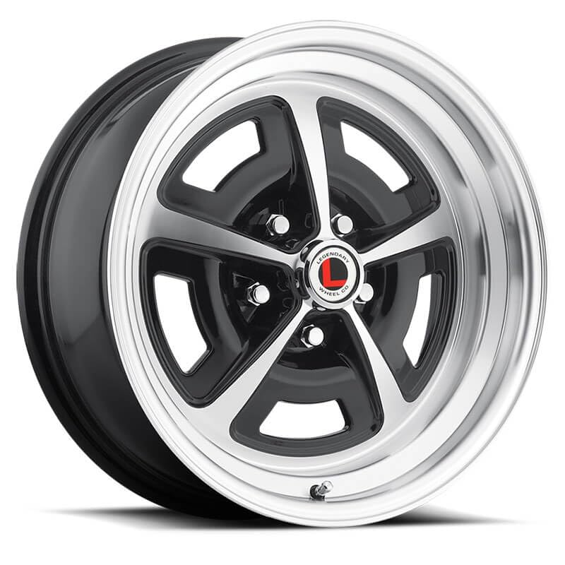 Legendary Wheels Magnum 500 - 16 x 8 in. - 5 x 4.5 - Gloss Black/Machined - 4.50 BS